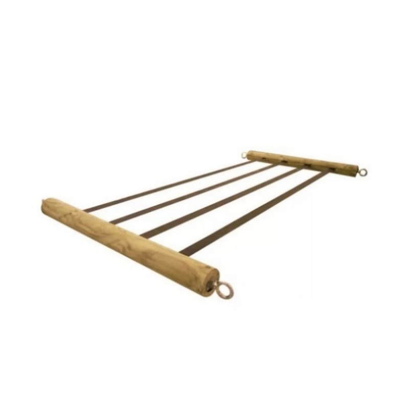 Moving Bridge : wooden game composed of straps