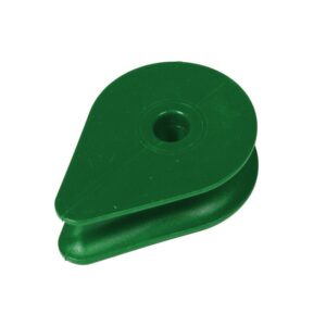 Solid playstic thimble for 16mm steel wire reinforced playground ropes